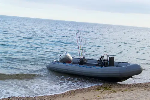 Picture of a RIB on the shore of a beach